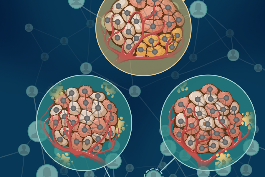 artistic rendition of a tumor microenvironment