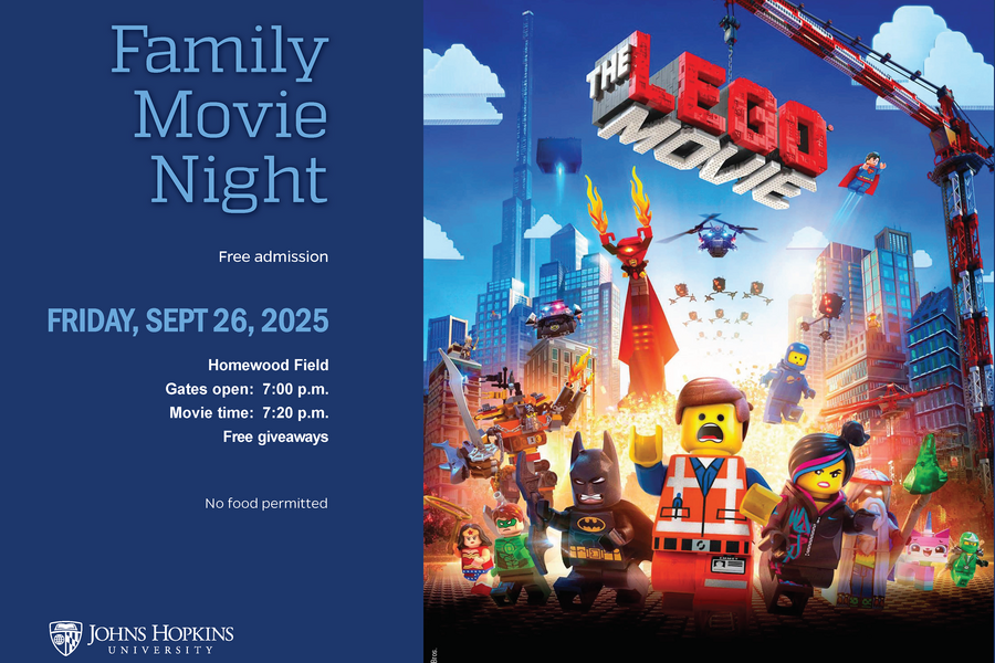 Hopkins Family Movie Night flyer for "The Lego Movie"