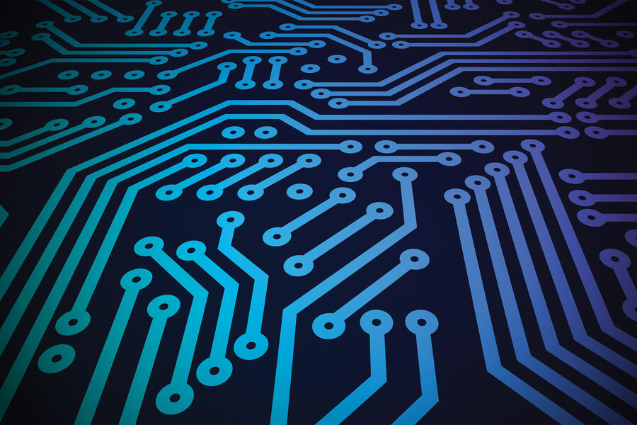 Blue circuit board background