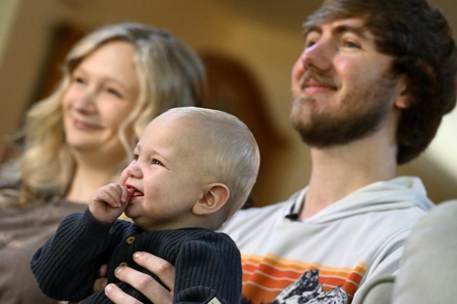 From left, Sarah, Levi, and Zack Smith