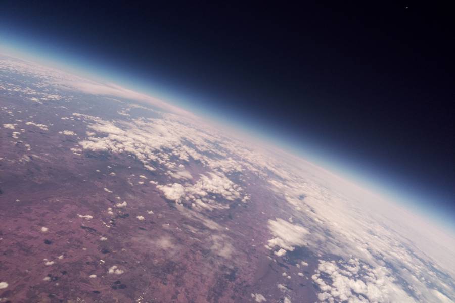 Image of the Earth taken from the Helium Balloon Team's test flight