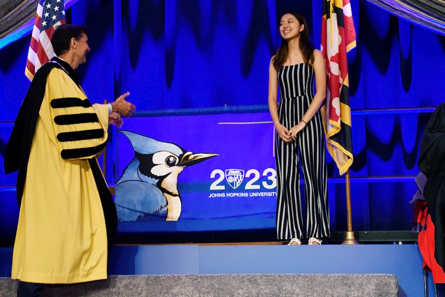 Andrea Zhang is introduced as the creator of the 2023 class banner