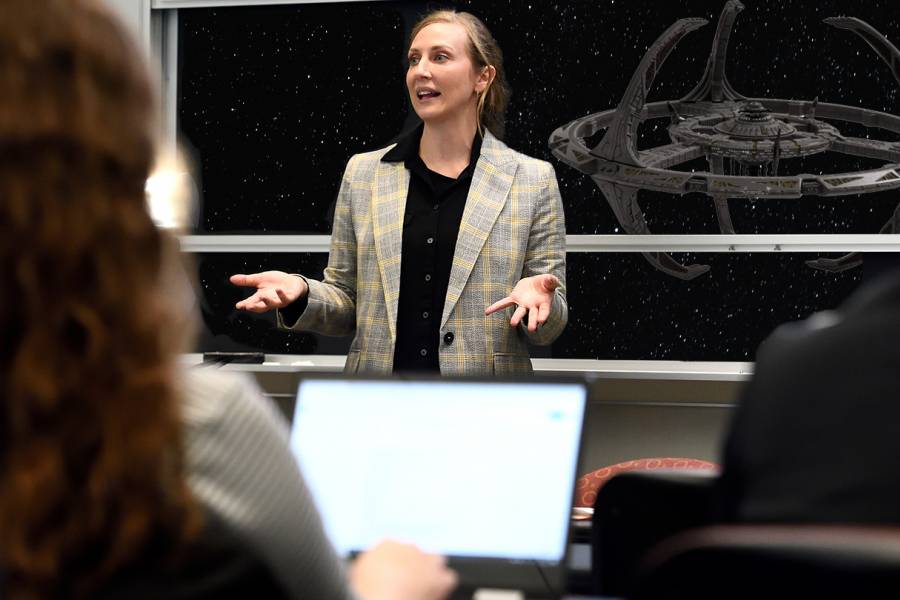 Darcie Draudt teaches Star Trek and Diplomacy Intersession class