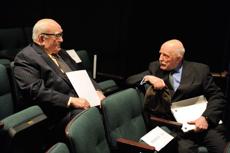 John Astin with his friend Edward Asner