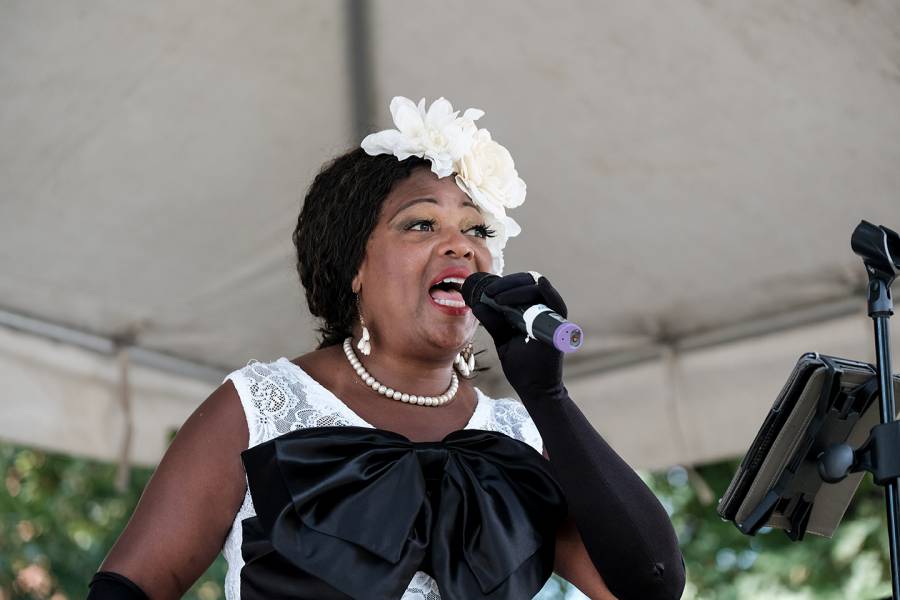 A singer performs at the inaugural Billie Holiday Jazz Festival
