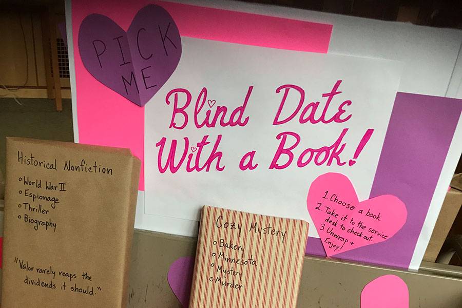 blind date with a book display
