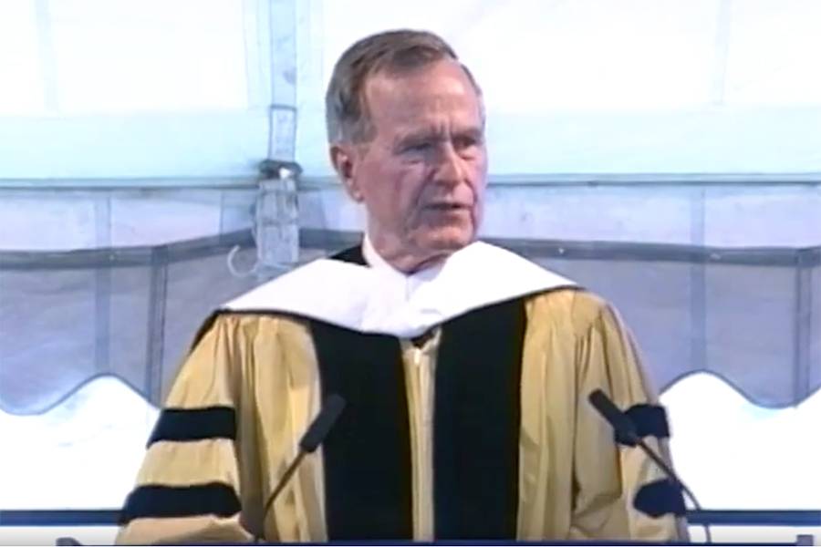 George H. W. Bush at Johns Hopkins commencement