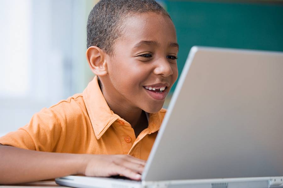 Young boy on laptop