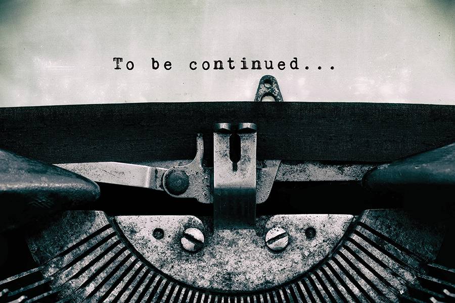 Typewriter reads 'to be continued'