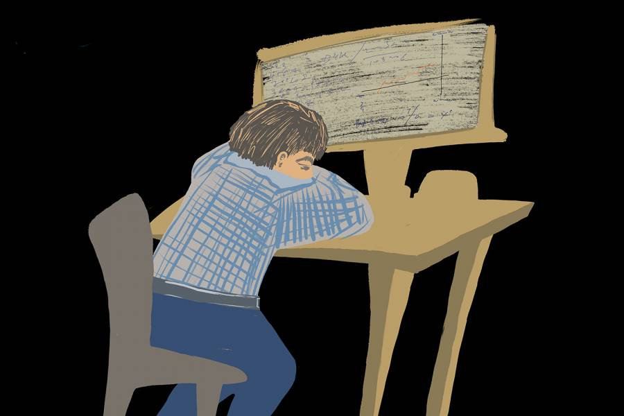 Illustration of a depressed person