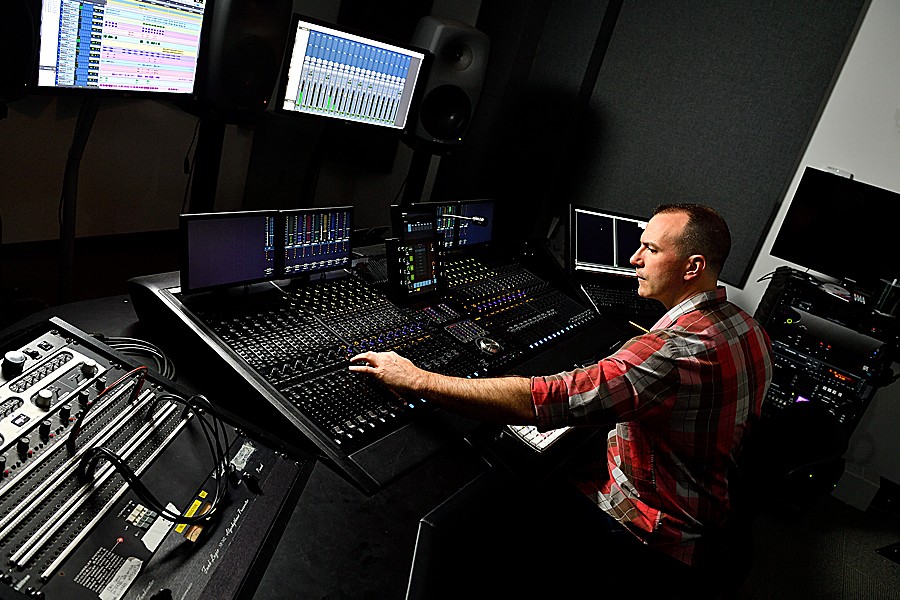 Ed Tetreault using equipment in Studio A