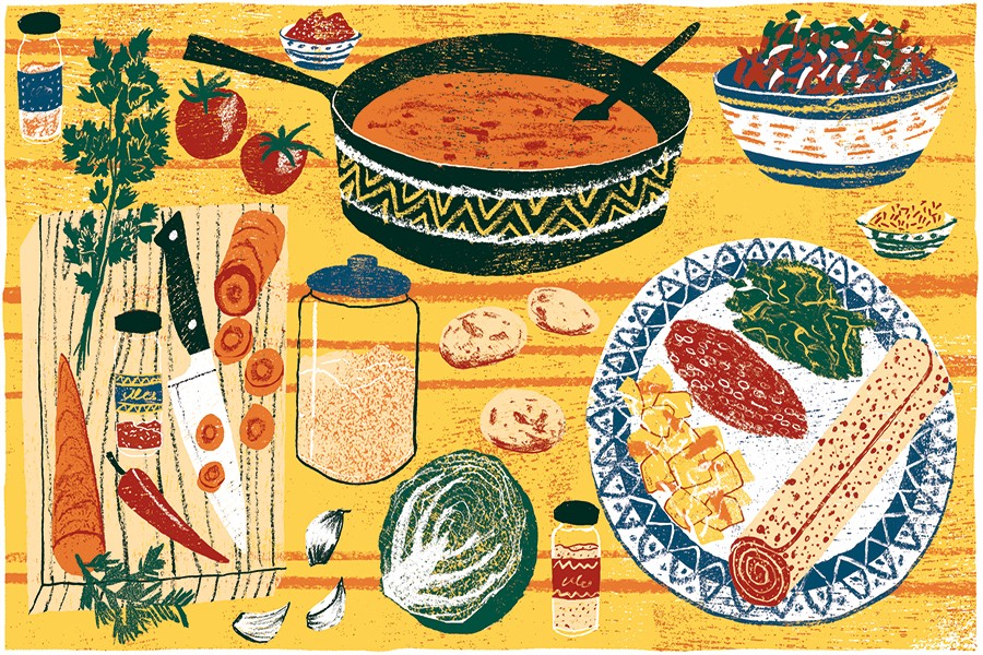 Illustration of Ethiopian food