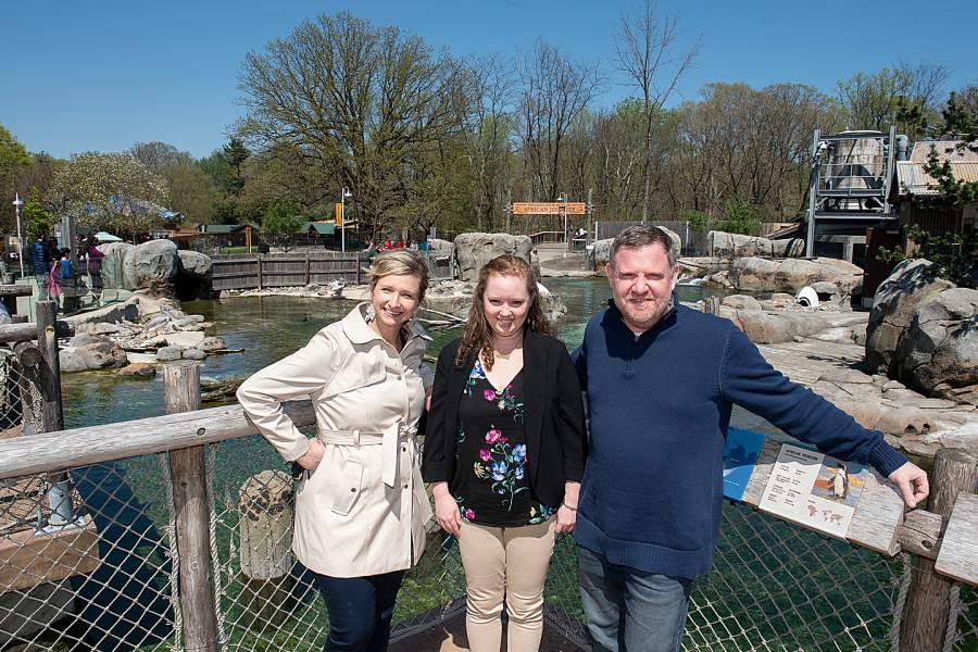 Fall Fest’s planning team checks out the event’s 2019 location. From the left: April Floyd, senior director of Benefits and Worklife; Eve Carlson, Engagement Program manager; and Ian Reynolds, director of Engagement and Community Programs.