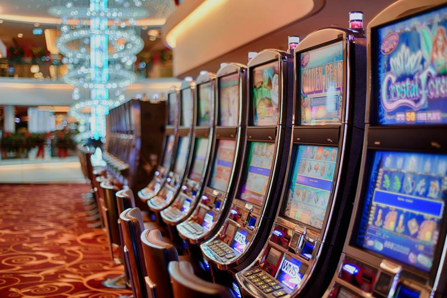 Slot machines in a casino