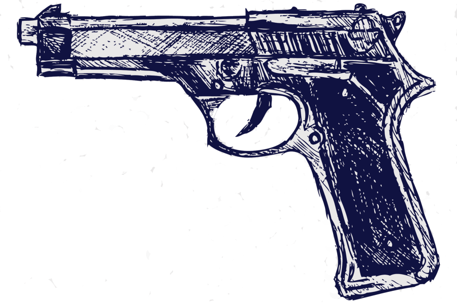 An illustration of a handgun