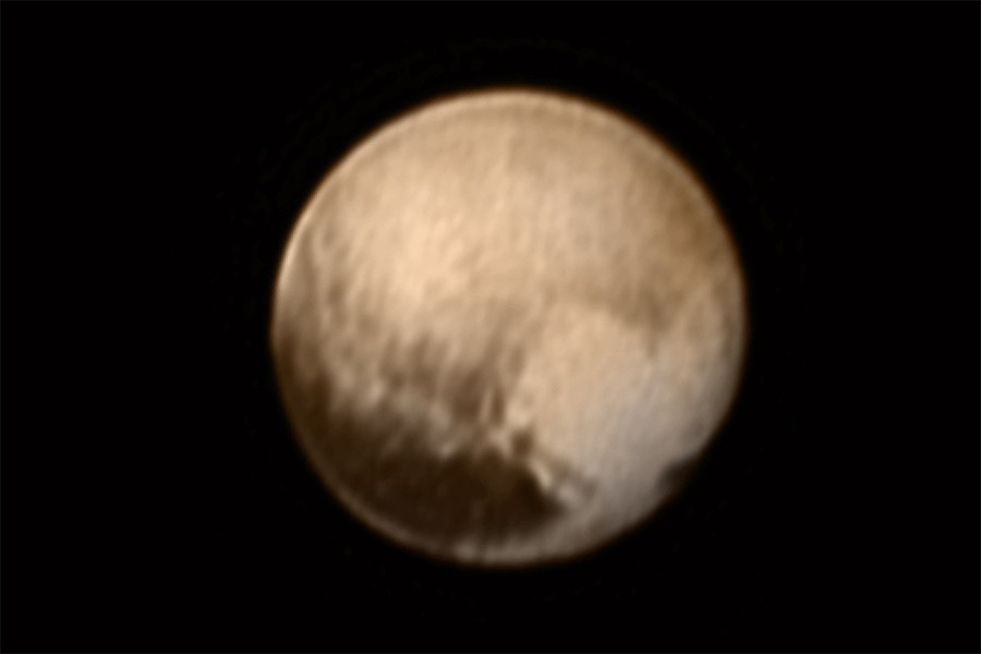 View of Pluto sent from New Horizons spacecraft on July 7, 2015