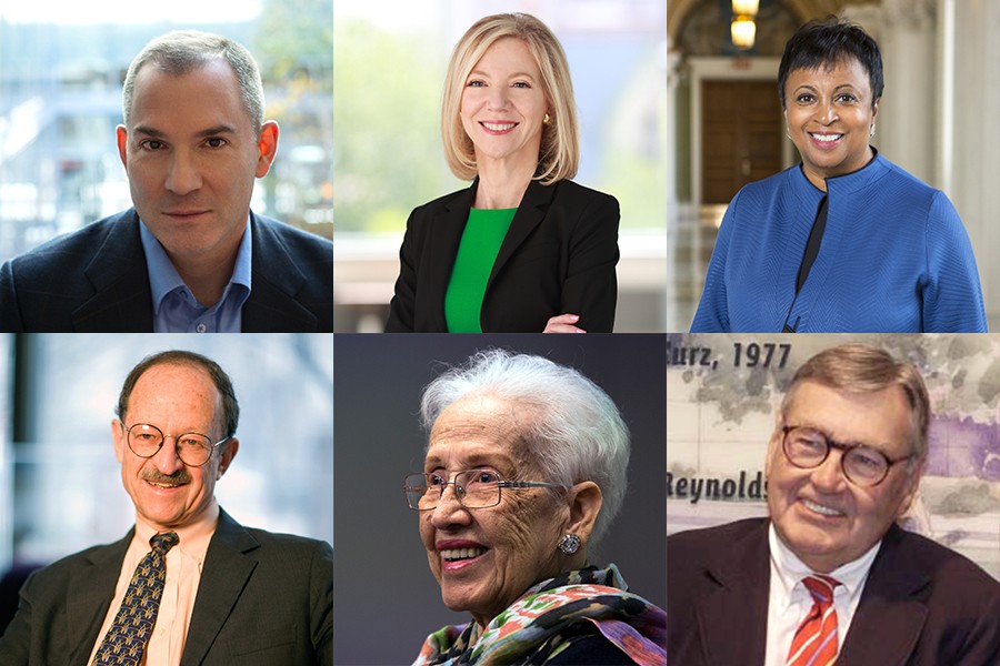 Images of each of JHU's six honorary degree recipients