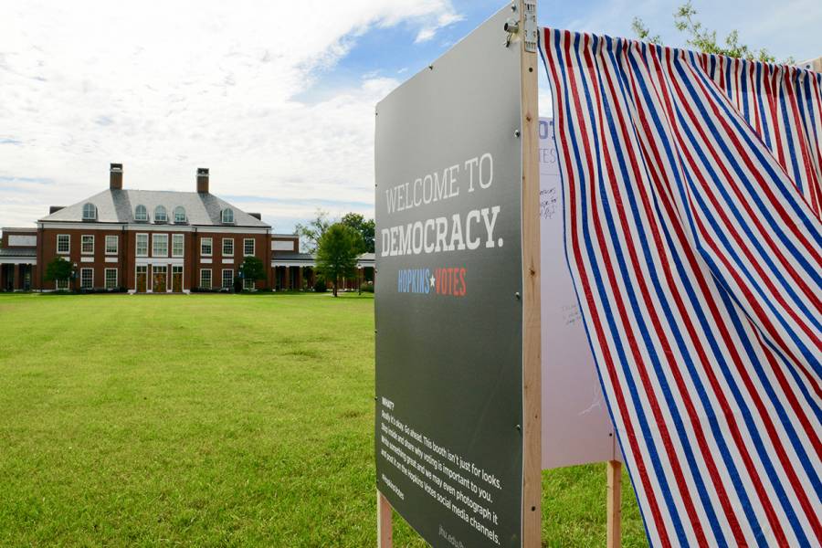 Voting booth on Decker Quad