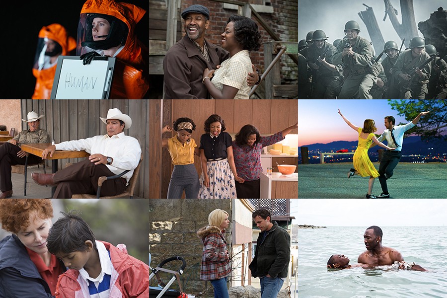 A compilation of stills from the 9 Oscar nominees for Best Picture