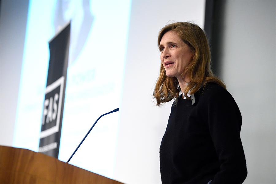 ambassador samantha power, and one raised by student protestrss