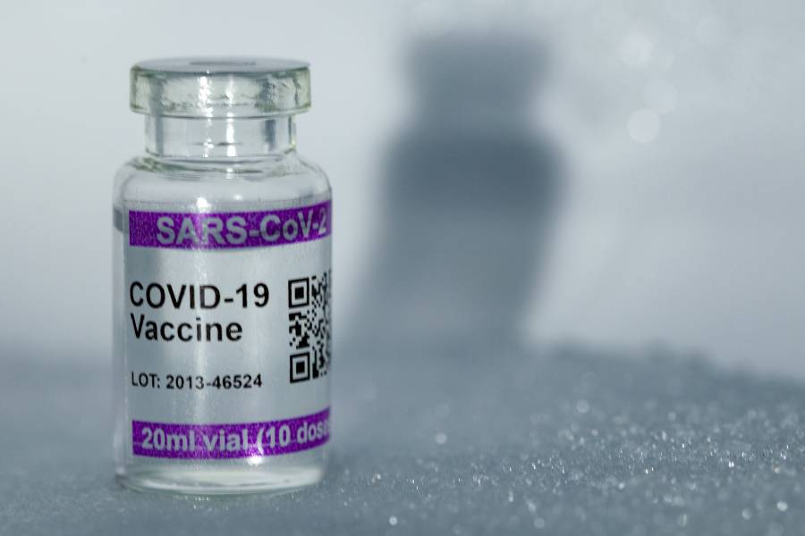 Vaccine vial labeled 