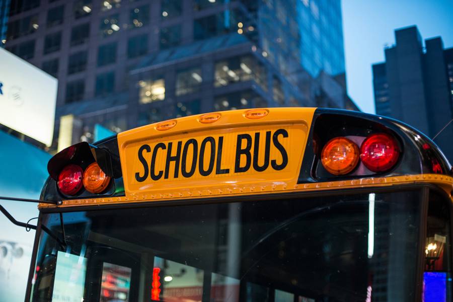 School bus in the city