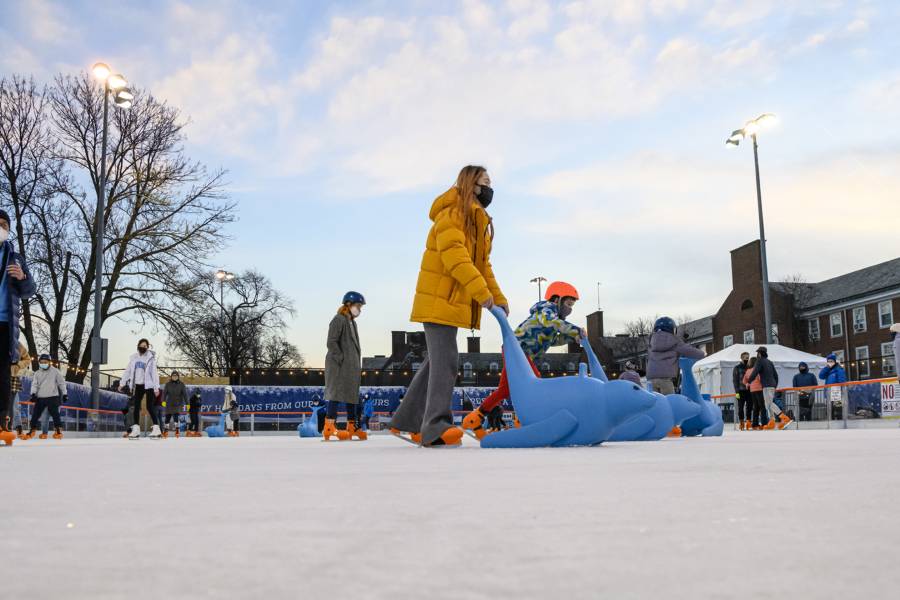 Ice skaters at the ice rink