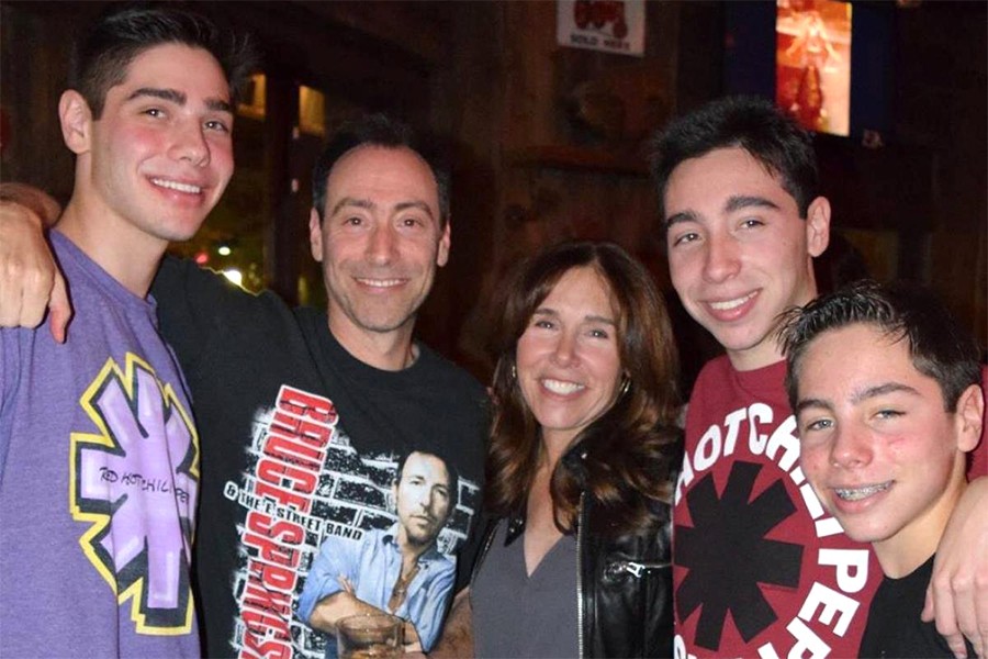 The Steinberg family - parents Bruce and Irene and their three sons, Matthew, Zachary, and William - poses for a photo