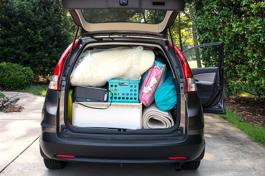 Car filled with college student's belongings