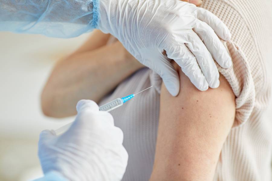 Nurse administers a vaccine