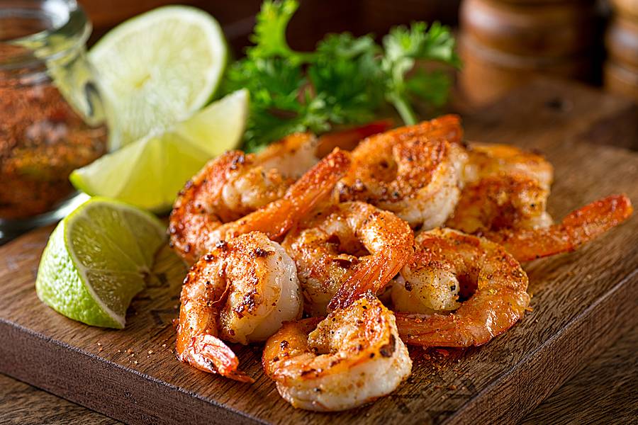 Closeup pf delicious-looking shrimp dish