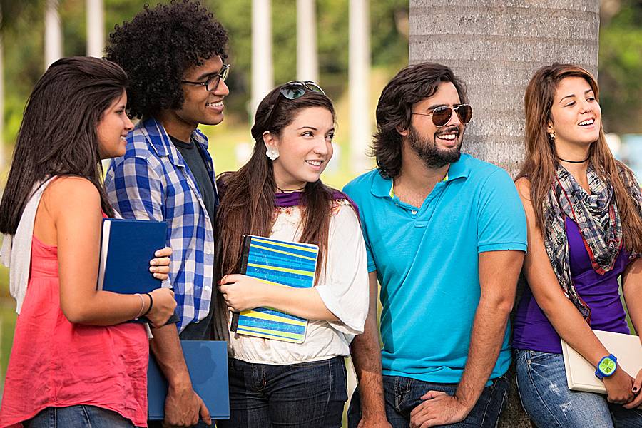Multi-ethnic group of students
