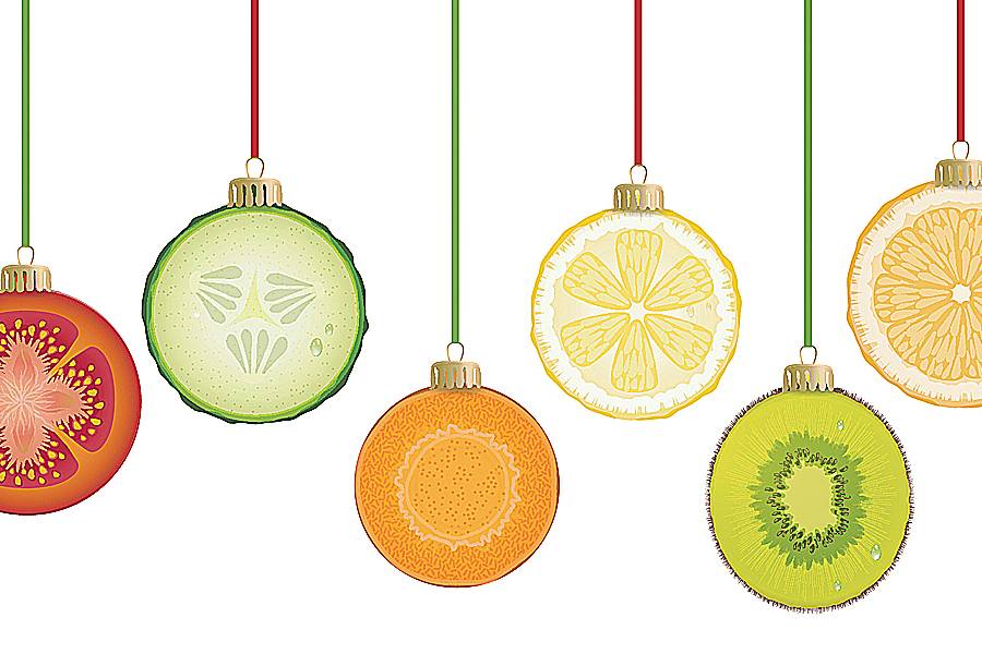 Holiday ornaments that look like fruit slices