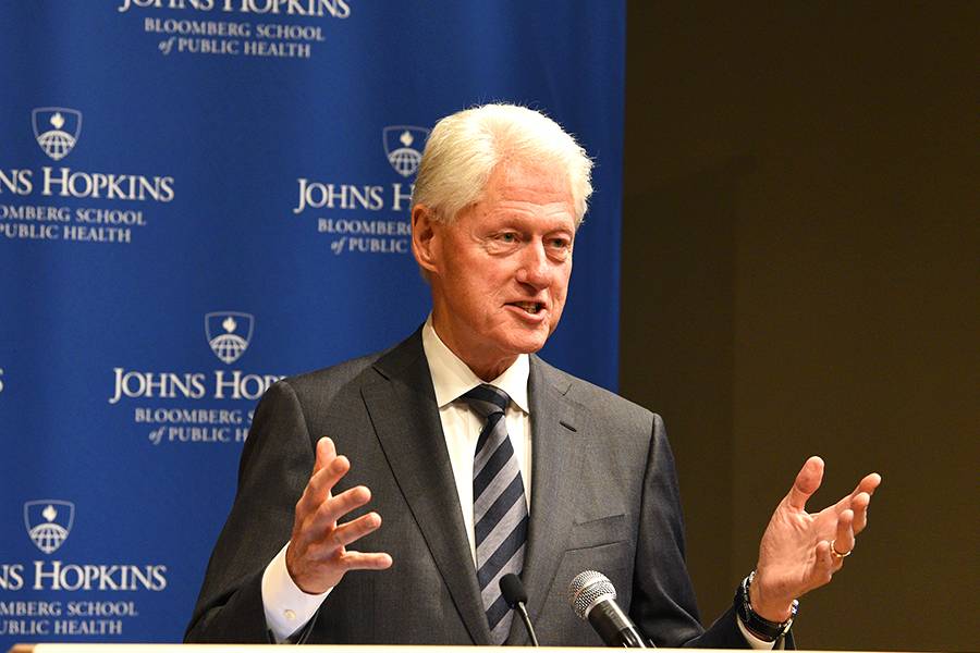 Former President Bill Clinton Visits Johns Hopkins, Urges Swift Action ...