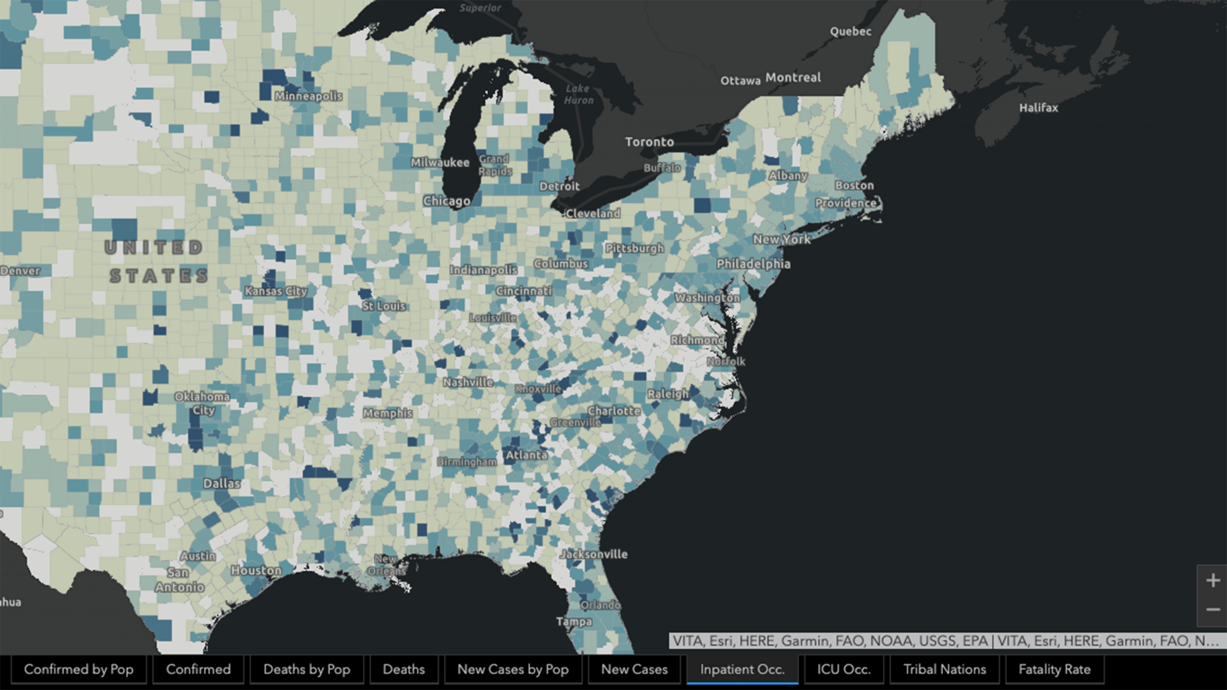 Johns Hopkins adds county level hospital ICU occupancy data to 