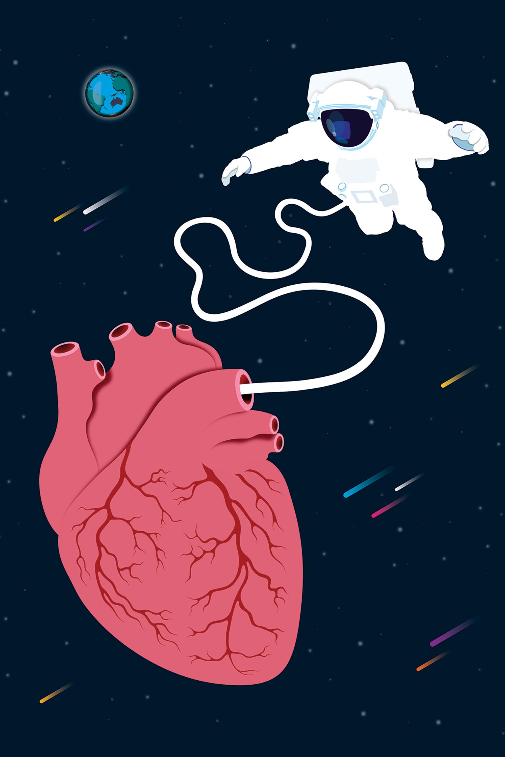 space travel heart disease