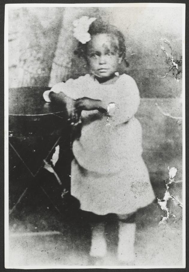 Studio shot of Billie Holiday at age two.