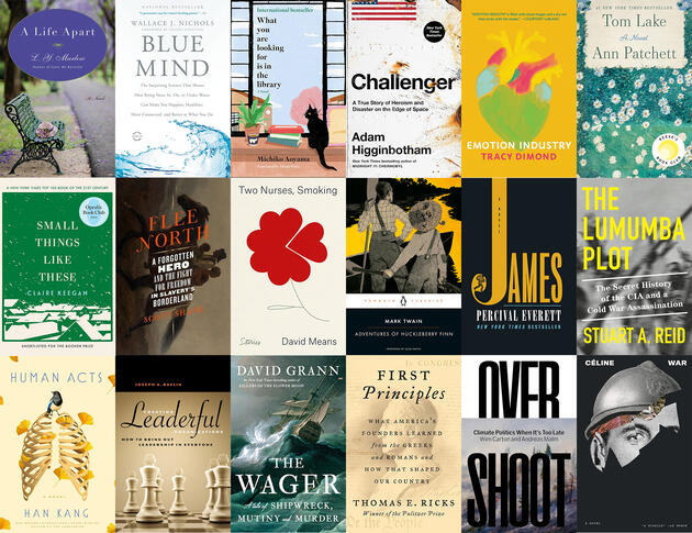 A gallery of the covers of favorite books chosen by Johns Hopkins faculty and staff