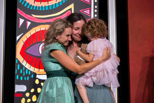 Courtney Kraus, left, with Maggie Cowell and Bernadette "Bernie" Cowell Murray