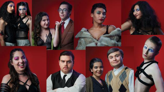Composite image of actors in stage makeup