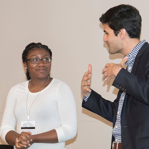 Trisha Feldman (left) and her mentor, Affan Sheikh