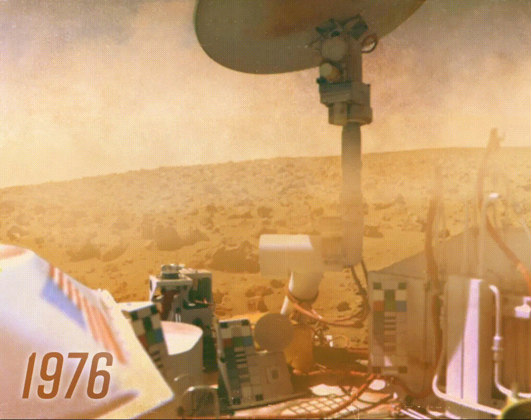 Animated GIF of a barren Martian landscape